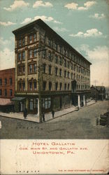 Hotel Gallatin, Corner of Main St. and Gallatin Ave. Uniontown, PA Postcard Postcard Postcard