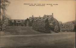 Severance Hall and Tower Court, Wellesley College Massachusetts Postcard Postcard Postcard