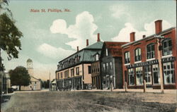 Main St. Phillips, ME Postcard Postcard Postcard