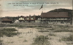 Lake Side Inn and Cottages on Shore of Averil Lake Postcard