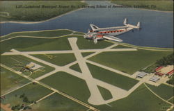 Lakeland Municipal Airport No. 1, Showing School of Aeronautics Florida Postcard Postcard Postcard