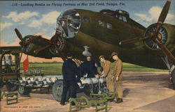 Loading Bombs on Flying Fortress at Mac Dill Field Tampa, FL Postcard Postcard Postcard