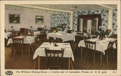 The Willows Hotel Dining Room Postcard