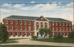 Auditorium and Music Hall, Texas State College for Women Postcard