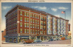 Broadway Hotel, 315 Tremont Street at Broadway, In The Heart of Theatreland Boston, MA Postcard Postcard Postcard