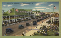 Listening to the Music at Hampton Beach, N. H. Postcard