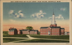 Men's Dormitories and Miller Library, Colby College Postcard