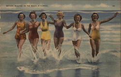 Bathing Beauties on the Beach in Florida Swimsuits & Pinup Postcard Postcard Postcard