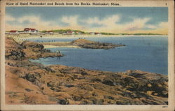 View of Hotel Nantasket and Beach From the Rocks Nantasket Beach, MA Postcard Postcard Postcard