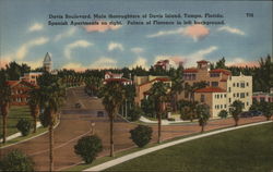 David Boulevard, Main Thoroughfare of Davis Island Tampa, FL Postcard Postcard Postcard