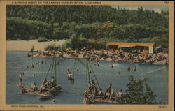 A Bathing Scene on the Famous Russian River Monte Rio, CA Postcard Postcard Postcard