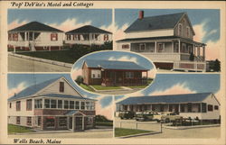 Pop Devito's Motel and Cottages Wells Beach, ME Postcard Postcard Postcard