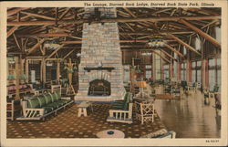 The Lounge, Starved Rock Lodge Postcard