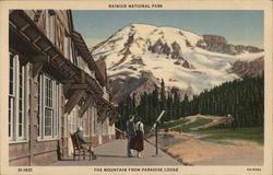 The Mountain from Paradise Lodge Mount Rainier National Park Postcard Postcard Postcard