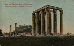 Temple of Jupiter and the Acropolis Greece Greece, Turkey, Balkan States Postcard Postcard