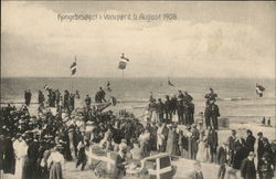 Kongebesoget i Vorupord 6 August 1908 Postcard