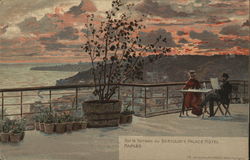 On the Terrace at Bertolini's Palace Hotel Naples, Italy Postcard Postcard