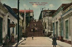 Padre Pico St., Santiago - The Cuba Railroad Postcard