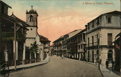 A Typical Street Colon, Panama Postcard Postcard