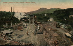 Stone Crusher at Work on the Panama Canal Postcard