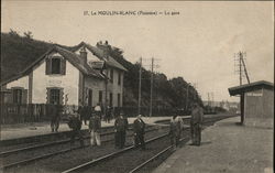 Le Moulin Blanc - La Gare / Le Moulin Blanc - Train Station Finistere, France Postcard Postcard