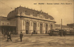 Central Station Milan, Italy Postcard Postcard