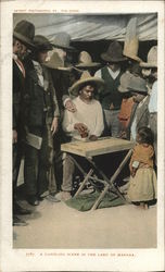 A gambling scene in the land of Manana Mexico Postcard Postcard