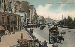 Strada Marina Nuova Naples, Italy Postcard Postcard