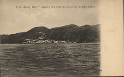 SS König Albert Passing Velas on St. George Island Azores, Portugal Postcard Postcard Postcard