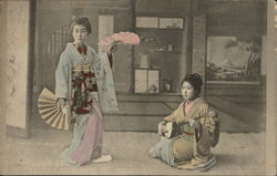 Japanese geishas performing Postcard Postcard