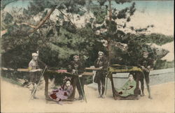 Japanese Woman in Palanquin Postcard Postcard