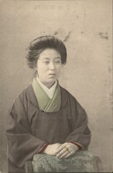 Portrait of a Japanese woman seated Postcard