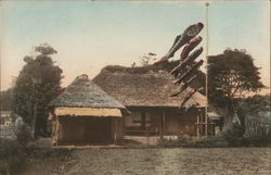 view of a hut in Japan Postcard Postcard