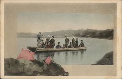 People travelling in a rowboat Japan Postcard Postcard