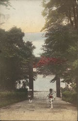 view of a park Postcard