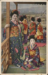 Geishas Japan Postcard Postcard