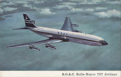 Boeing Rolls-Royce 707 Jetliner Aircraft Postcard Postcard Postcard