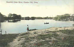 Beautiful Cedar River Charles City, IA Postcard Postcard