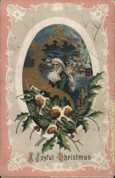 A Joyful Christmas Santa Claus Postcard