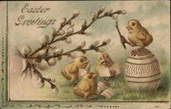 Easter Greetings With Chicks Postcard Postcard Postcard