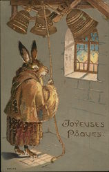 Joyevses Paques With Bunnies Postcard Postcard Postcard