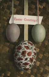 Easter Greetings! - Three Easter eggs Postcard