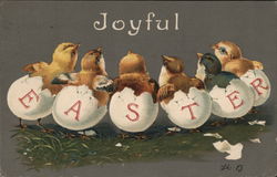 Joyful Easter With Chicks Postcard Postcard Postcard