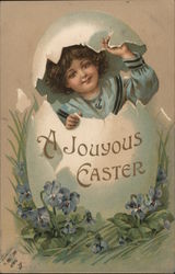 A Jouyous Easter With Children Postcard Postcard Postcard