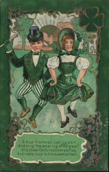 Dressed in Green Doing a Jig Postcard