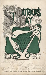 St Patrick's Day Harp Postcard