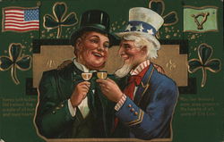 Ireland and U.S. toasting St. Patrick's Day Postcard Postcard Postcard