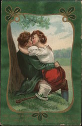 They Join Their Lives with Hope of Bliss and Seal the Pact With a Soulful Kiss Postcard