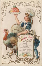 Thanksgiving Menu Turkeys Postcard Postcard Postcard