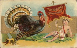 Thanksgiving Greetings Turkeys Postcard Postcard Postcard